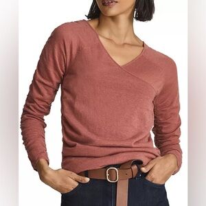 Reiss Verity Ruched Sleeve Wool Blend Top - Size L